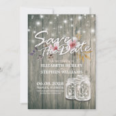 Weddenschappen redden de datum waarop Rustic Wood Save The Date (Voorkant)
