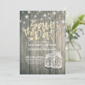 Weddenschappen redden de datum waarop Rustic Wood Save The Date (Staand voorkant)