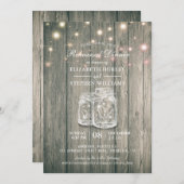 Weddenschappen Rehearsal Dinner Wood Jars String L Kaart (Voorkant / Achterkant)