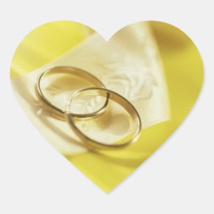 Weddenschappen Rings Ribbon Wedding Hearts Hart Sticker