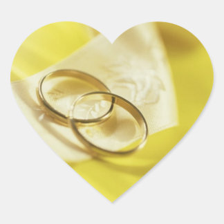 Weddenschappen Rings Ribbon Wedding Hearts Hart Sticker