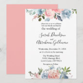 Weddenschappen - Roze, blauwe Rozen Kaart (Voorkant / Achterkant)