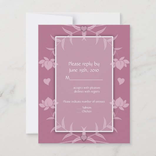 Weddenschappen Roze Floral RSVP Notes (Voorkant)