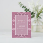Weddenschappen Roze Floral RSVP Notes (Staand voorkant)