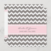 Weddenschappen Roze Gray Chevron Kaart (Voorkant / Achterkant)