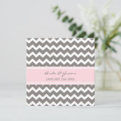 Weddenschappen Roze Gray Chevron Kaart (Staand voorkant)