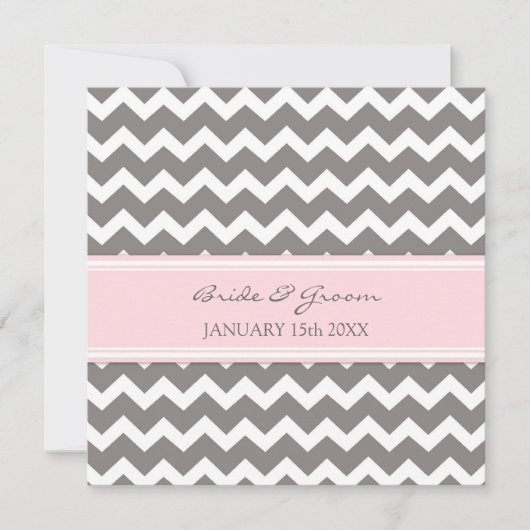 Weddenschappen Roze Gray Chevron Kaart (Voorkant)