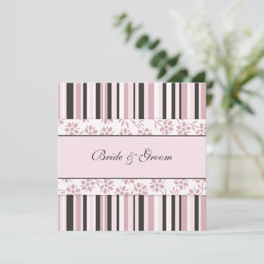 Weddenschappen Roze Stripes Kaart (Staand voorkant)