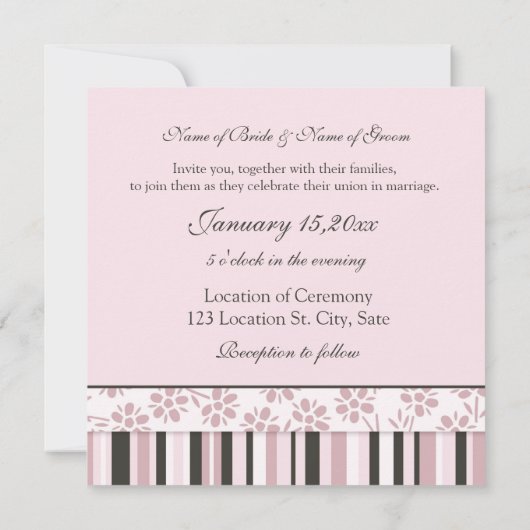 Weddenschappen Roze Stripes Kaart (Achterkant)