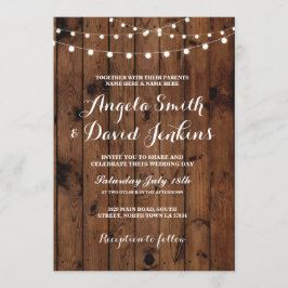 Weddenschappen Rustic Elegant Wood Lichten Kaart