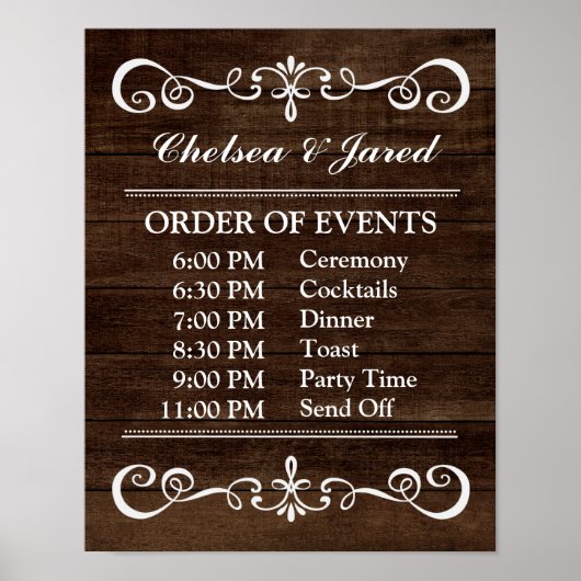 Weddenschappen - Rustic Wedding Sig Poster (Voorkant)