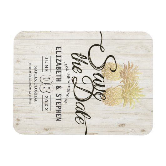 Weddenschappen sparen de datum gouden ananassen Ru Magneet (Horizontaal)