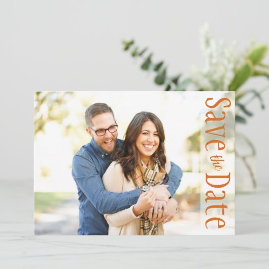 Weddenschappen sparen de datum waarop de foto in d save the date (Staand voorkant)