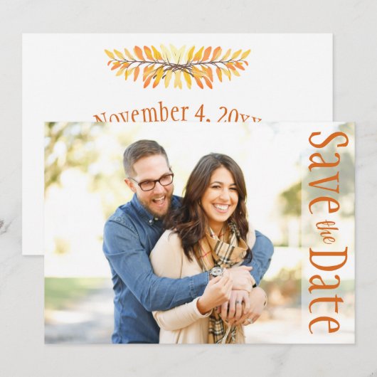 Weddenschappen sparen de datum waarop de foto in d save the date (Voorkant / Achterkant)