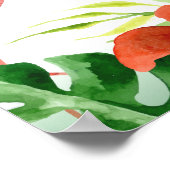 Weddenschappen | Tropische Floral Flamingo Poster (Hoek)