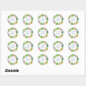 Weddenschappen | Tropische Waterverf Floral Ronde Sticker (Vel)