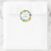 Weddenschappen | Tropische Waterverf Floral Ronde Sticker (Tas)