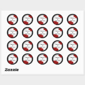 Weddenschappen, typografie, bloemmonogrammen, mon ronde sticker (Vel)