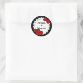 Weddenschappen, typografie, bloemmonogrammen, mon ronde sticker (Tas)