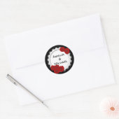 Weddenschappen, typografie, bloemmonogrammen, mon ronde sticker (Envelop)