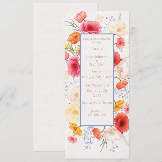 Weddenschappen uitnodigen kaart (Voorkant / Achterkant)