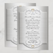 Weddenschappen Uitnodiging elegant satin-look (Voorkant / Achterkant)