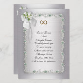 Weddenschappen Uitnodiging elegant satin-look (Voorkant / Achterkant)