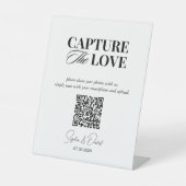 Weddenschappen Vastleggen de Liefde Foto Share QR Reclamebord Met Voetstuk (Voorkant)