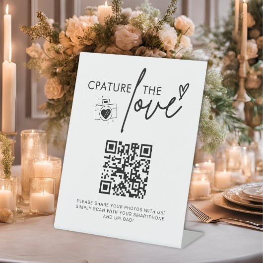 Weddenschappen Vastleggen de Liefde Foto Share QR  Reclamebord Met Voetstuk