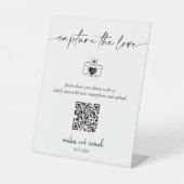 Weddenschappen Vastleggen de Liefde Foto Share QR  Reclamebord Met Voetstuk (Voorkant)