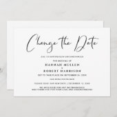 Weddenschappen Verander de datum Uitstel zwart Wit Aankondiging (Voorkant / Achterkant)