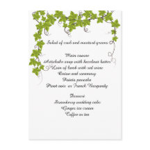 Weddenschappen, Verloving, menu met Vrijgezellenfe