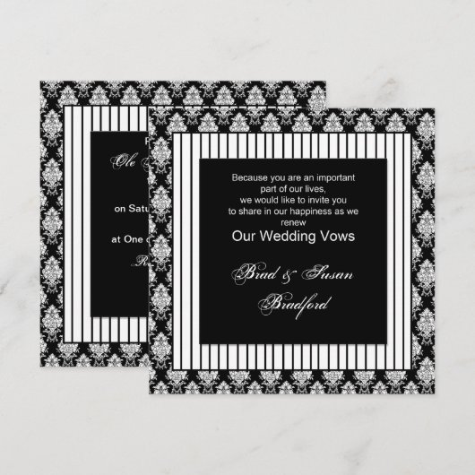 Weddenschappen vernieuwd - Uitnodiging - Zwart wit (Voorkant / Achterkant)