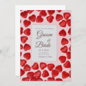 Weddenschappen vol met rode harten kaart (Voorkant / Achterkant)