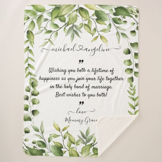 Weddenschappen voor bruid en bruid sherpa deken (Voorkant)