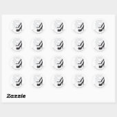 Weddenschappen voor dames in zwart-wit ronde sticker (Vel)