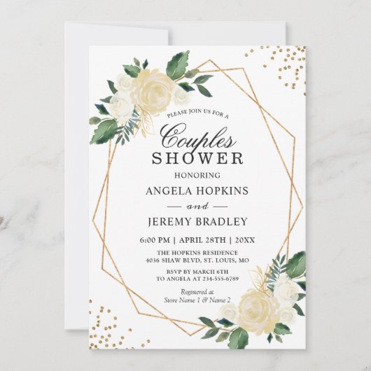 Weddenschappen voor paren tonen de moderne goudblo kaart (Voorkant)