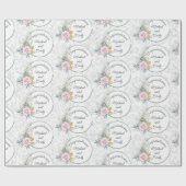 Weddenschappen Waterverf roze rozen Damask aanpass Cadeaupapier (Vlak)