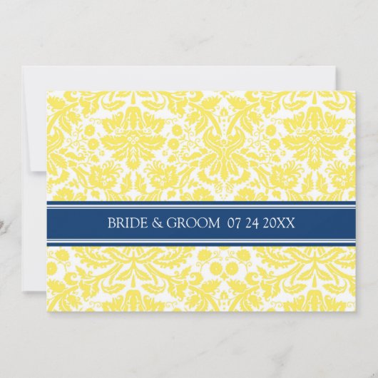Weddenschappen Yellow Blue Damask Pattern Kaart (Voorkant)