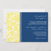 Weddenschappen Yellow Blue Damask Pattern Kaart (Achterkant)