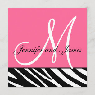 Weddenschappen Zebra monogram Namen Roze Kaart