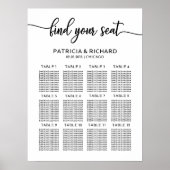 Weddenschappen Zitplanbord Elegant Calligrafie Poster (Voorkant)