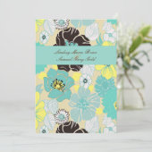 Weddenschappen ~ zomerbloemen blauwe papaver kaart (Staand voorkant)