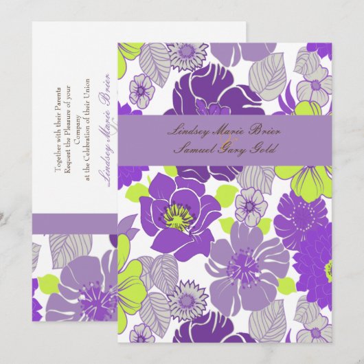 Weddenschappen ~ zomerbloemen kaart (Voorkant / Achterkant)