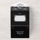 Weddenschappen Zwart en Rood Rose Elegant All In One Uitnodiging (Buitenkant)