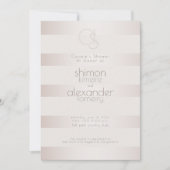 Weddenschapper | Elegant Modern Blush Pearl Stripe Kaart (Voorkant)