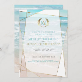 Weddenschapper | Modern Monogram Beach Weddenschap Kaart