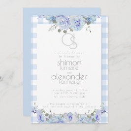 Weddenschapper | Monogram, gekleurd Floral Blue Kaart