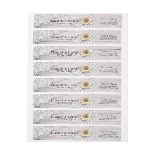 Weddenschapsadres Etiket Zonnebloem Hout Lichten (Vel)