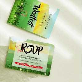 Weddenschapsbloemen Festival Fields Wedding RSVP Save The Date